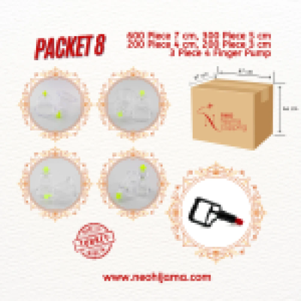 Hacamat Kupaları 600 Adet 7 cm, 300 Adet 5 cm, 200 Adet 4 cm, 200 Adet 3 cm, 3 Parça 4 Parmak Pompası — 1